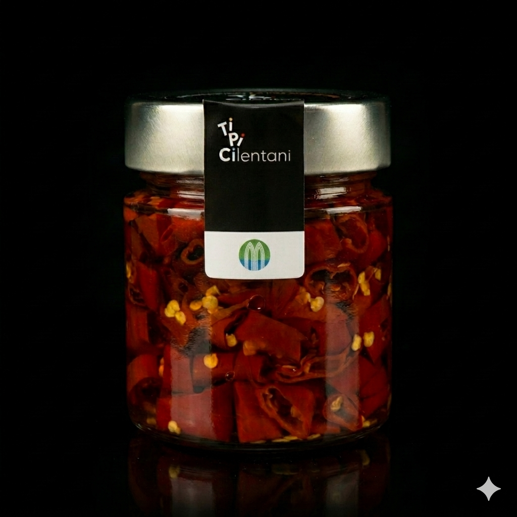 Hot chili peppers in virgin olive oil 200g